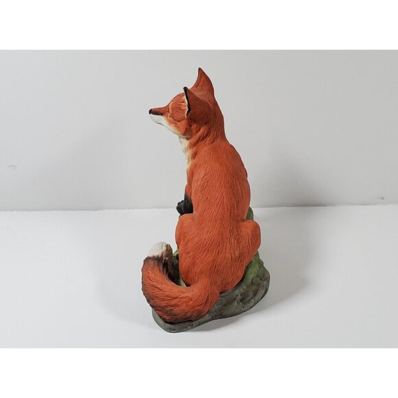 Edward Boehm Porcelain Fox Sculpture 40108 On Rocky Base - Picture 5 of 7